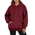 thumbnail image 2 of Fall Hoodie for Women 2025 Long Sleeve Plain Basic Hooded Sweatshirt with Pockets Essentials Womens Hoodie Pullover, 2 of 5