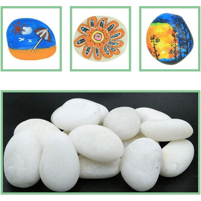 Koltose by Mash - Craft Rocks for Painting, 100% Natural White Stones,  2”-3.5” inch, Set of 20 