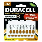 Duracell Hearing Aid Batteries with Easy-Fit Tab, Size 312, 16 Pack