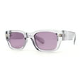 thumbnail image 2 of Classy Gentlemans Narrow Rectangle Thick Plastic Arm Sunglasses Slate - Purple, 2 of 4