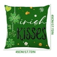 thumbnail image 3 of Tuvgenk St. Patrick's Day Throw Pillow Covers 18x18 Inch, Shamrock & Kiss Print, Irish Spring Decor with Top Hat, Ladybug & Gold Accents for Couch, Porch, Outdoor Home, 3 of 5