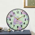 thumbnail image 4 of Yayeee Wall Clock Battery Operated 9.5" Silent Quartz Non-Ticking for Living Room Decor, Purple Skates, 4 of 8