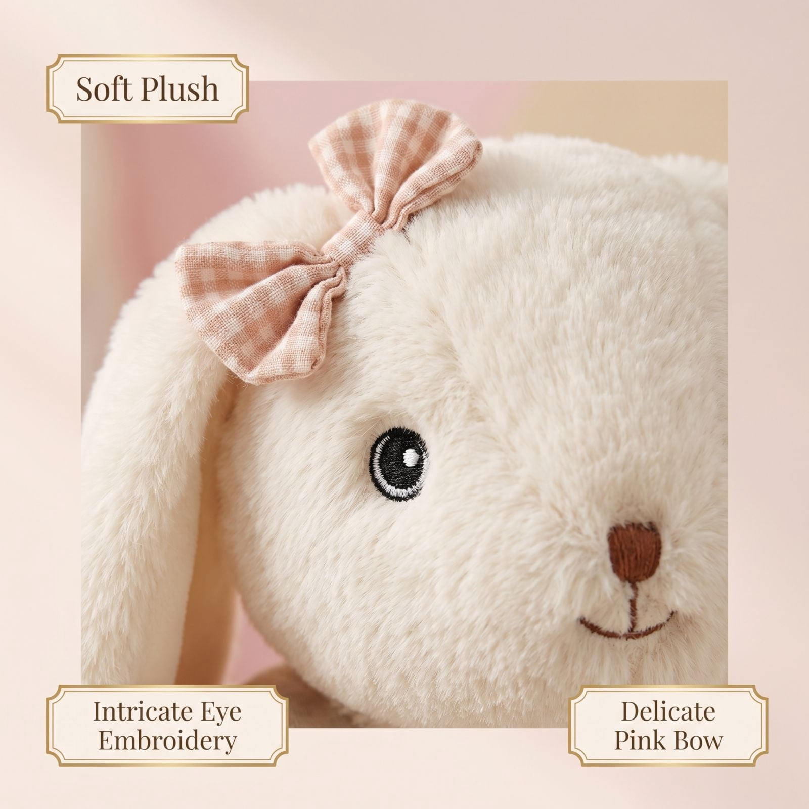 Bunny Plush Toy 19.69 Inch Large Soft Rabbit Doll Home Decor Gift Beige 19.69in
