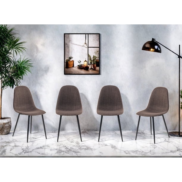 HOMYLIN Sillas de Comedor Set 4 Vintage Silla Farbic de Cocina, para la Cena Cocina Sala de Estar, Marron