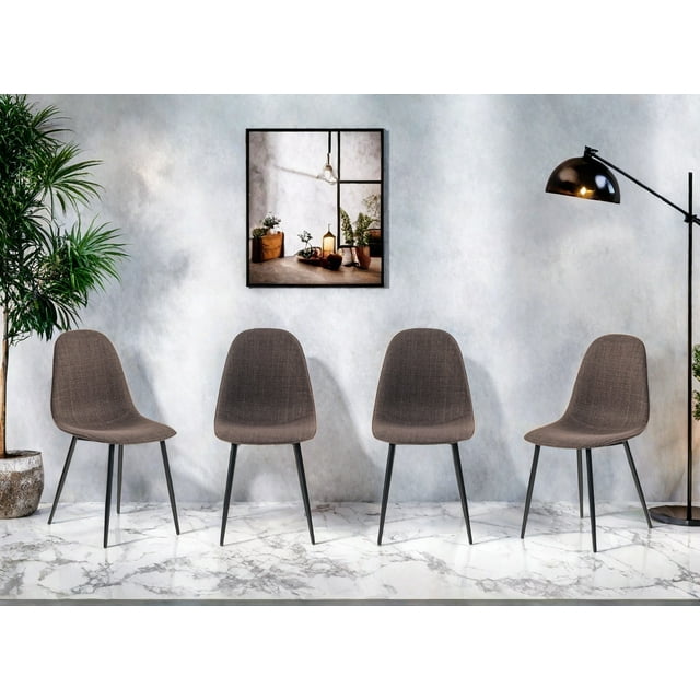 HOMYLIN Sillas de Comedor Set 4 Vintage Silla Farbic de Cocina, para la Cena Cocina Sala de Estar, Marron