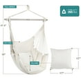 thumbnail image 3 of Sorbus Hanging Rope Hammock Chair Swing Seat for Any Indoor or Outdoor Spaces- Max. 265 Lbs -2 Seat Cushions Included (Large, White), 3 of 7