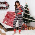thumbnail image 2 of Yesfashion Christmas Pajama Set V Neck Holiday Pajamas Button Down Long Sleeve Christmas Pajamas 2 Piece PJ Set, 2 of 5
