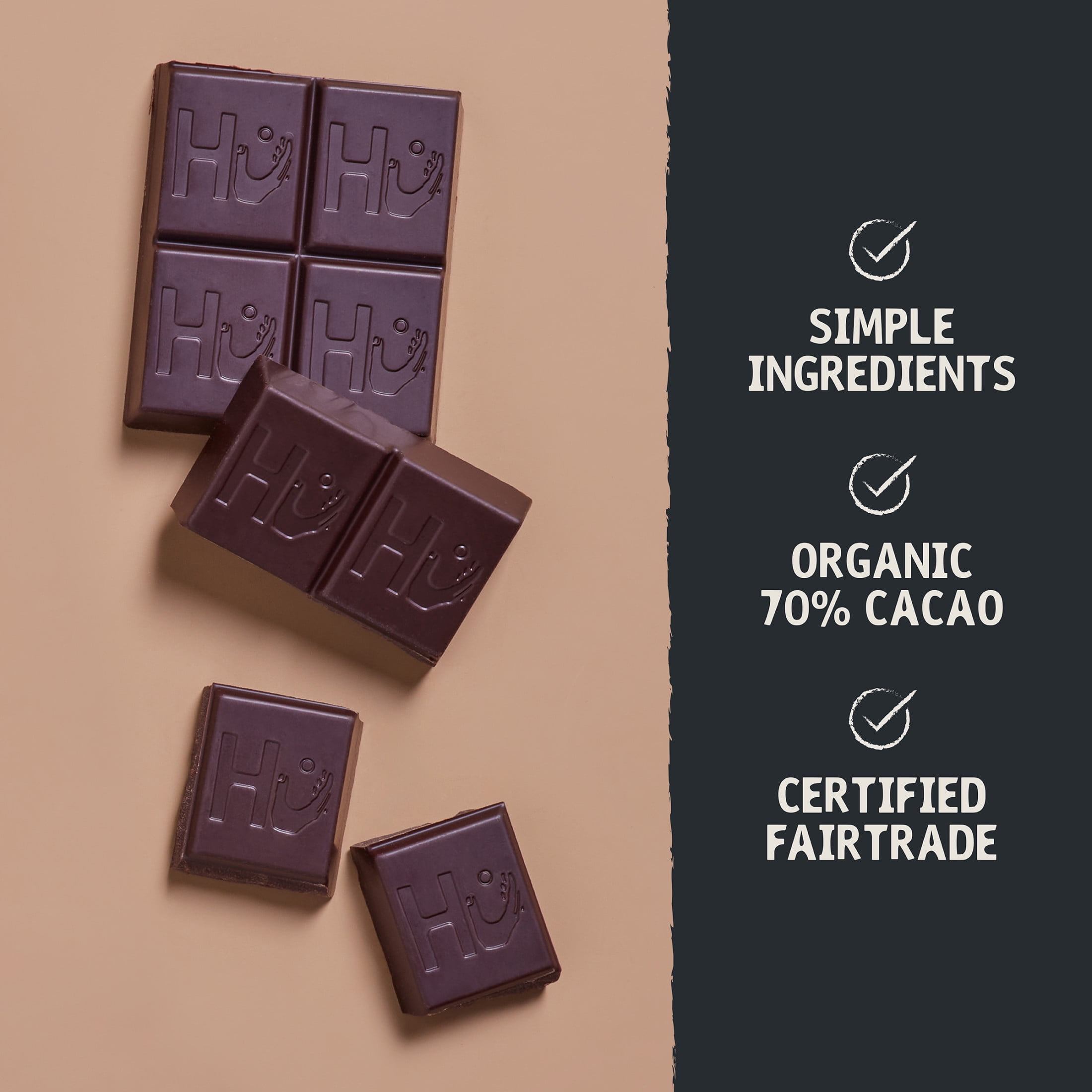 (2 pack) Hu Salty Dark Chocolate Bar, 2.1 Ounce Bar, 1 Count