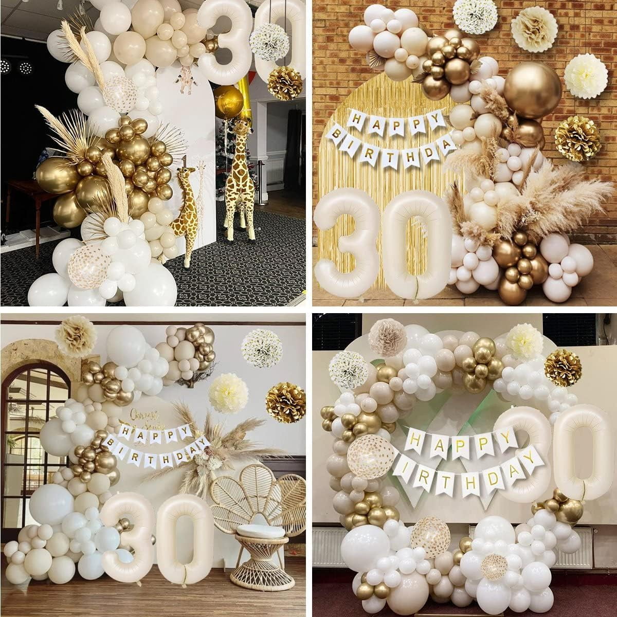 Golden Birthday Decorations Set – Complete Gold Party Kit With Banner, Balloon Arch, Curtains, Crown Balloon & More For Luxe Celebrations