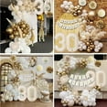 thumbnail image 7 of Sweet 30 Birthday Party Decorations, White and Gold Balloons Set for Girls Boy with 30th Happy Birthday Banner Tablecloth Fringe Curtain Cake Topper Paper Poms, 7 of 7