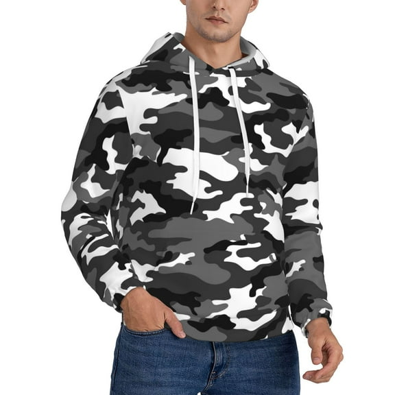 Grey Camouflage Hoodie Men Unisex 3d Fleece Hooded Sweatshirt X-Large