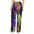 thumbnail image 3 of Picia Neon Pop Art Pitbull Womens Soft Woven Cotton Elastic Waistband Sleep Pajama Pant Lounge Sleep Pant With Pockets And Drawstring-X-Large, 3 of 9