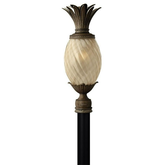 -1 Light Outdoor Post Top/Pier Mount Lantern in Traditional-Glam Style-10.25 inches Wide By 25.25 inches High-Pearl Bronze Finish-Incandescent Lamping