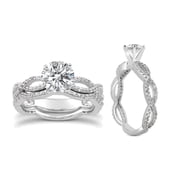 Pompeii 2 3/4ct Diamond Engagement Wedding Ring Set 14K White Gold (H/I,I2-I3)