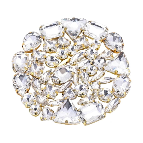 Necvior 50Pcs Sew on Rhinestones for Craft Flatback Claws Glass Gems Sew on Crystal Stone with Hole for Clothing Dress Jewelry