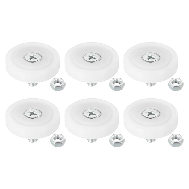 Unique Bargains Rouleaux de Tiroir 29mm, Lot de 6 Poulies en Plastique avec Écrous