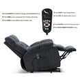 thumbnail image 5 of Zeeyh Electric lift recliner with heat therapy and massage, suitable for the elderly, heavy recliner, with modern padded arms and back, navy, 5 of 9