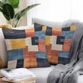 thumbnail image 2 of Abstract Stitching Outdoor Pillow Covers Pack of 2 Blue White Orange Fluid Wash Art Waterproof Throw Pillow Covers Decorative Cushion Cases for Patio Garden Tent Balcony Couch 24x24 inch, 2 of 8
