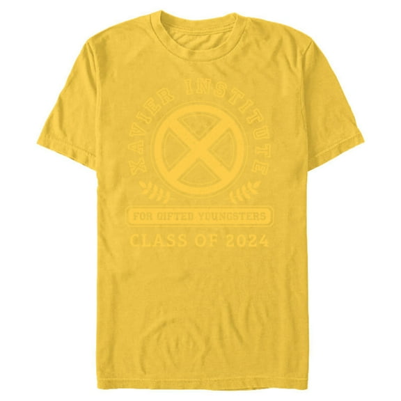 Marvel X-Men Xavier Institute Class of 2024 Grad Graduation - Short Sleeve Blended T-Shirt for Adults - Customized-Yellow