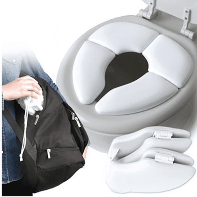 Asiento de entrenamiento para niños - Asiento de inodoro plegable y portátil para niños y niñas - Asiento de inodoro cómodo y antideslizante para bebés con práctica bolsa Adepaton SYN013