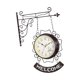 thumbnail image 3 of Reloj de pared Vintage de doble cara, reloj colgante de estilo de estación de tren, reloj de arte silencioso para decoración de sala de estar y estudi Café perfecl Reloj de pared de doble cara, 3 of 7