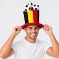 thumbnail image 4 of UTSJKR Unisex Tall Striped Party Top Hat with 3D Sport Ball Ornament for Sports Stadium Watch Party Fan Tailgate Local Pub Game Night Fun Festive Costume Headpiece Black, 4 of 6