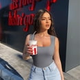 thumbnail image 6 of OQQ Women 3 Piece Bodysuits Sleeveless Square Stretch Basic Tank Tops Bodysuits, 6 of 7