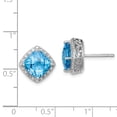 thumbnail image 2 of 925 Sterling Silver Rhodium-plated Blue Topaz and Diamond Earrings, 2 of 5