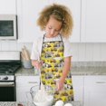 thumbnail image 4 of Cartoon Construction Vehicles Splashes Gray Pattern Kids Aprons for Girls and Boys,Adjustable Neck Strap Toddler Aprons for Kids Cooking Baking, 4 of 6