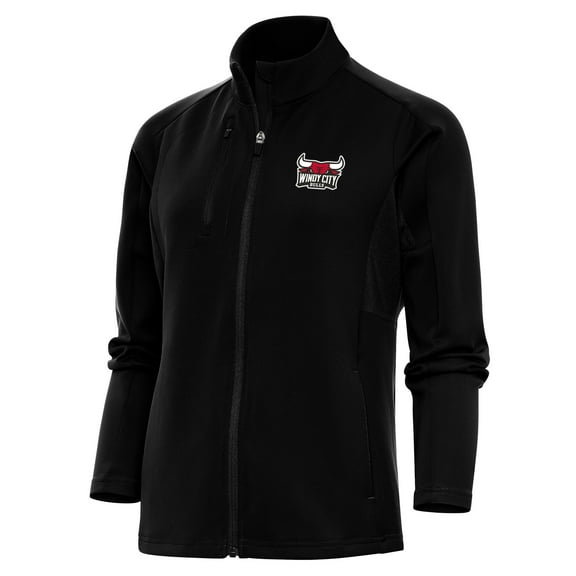 Women's Antigua Black Windy City Bulls Generation Full-Zip Jacket