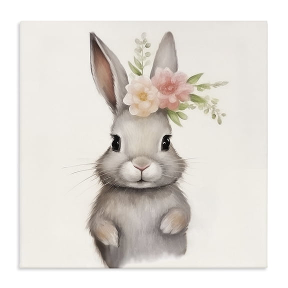 Stupell Industries Cottage Sweet Floral Crowned Bunny Canvas Art, 17 x 17, by Lazar Studio
