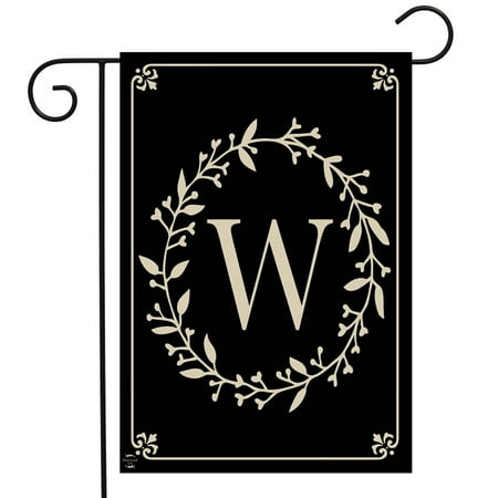 Garden Flag Letter - Briarwood Lane Classic Monogram Letter W Garden Flag Everyday 12.5