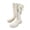zb-Beige, variant on Girls Boots Knee Length Lace Up Steampunk Boot PU Leather Fashion Goth Cowgirl Booties