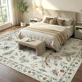 thumbnail image 3 of Moynesa Insect 9'x12' Large Area Rugs for Living Room Washable Natural Bedroom Rug Bug Accent Carpet for Sunroom Dining Room Office Stain Resistant Non Slip, Beige, 3 of 11
