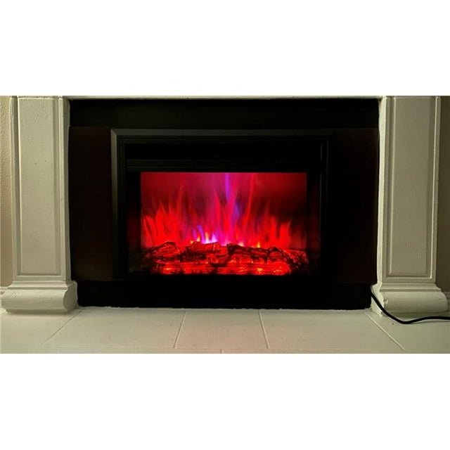 X-Brand HT9738SM 25 Po Long Insert Cheminée Chauffage avec Télécommande & Effet de Flamme LED & 44; Noir