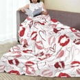 thumbnail image 6 of Fuzoiu Red Lips Print Ultra-Soft Micro Fleece Blanket,All Seasons Flannel Throw, Lightweight Blanket for Bed, Sofa, Couch, Movie Night, Camping, and Travel-40"x30", 6 of 7