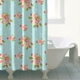 thumbnail image 4 of Watercolor Floral Pattern Shower Curtain 72x72, Romantic Wildflower Garden Theme with Bee Accents and Hooks, 4 of 5