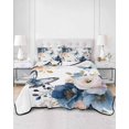 thumbnail image 2 of Twin Quilt Bedding Set, Vintage Blue Floral Reversible Summer Quilt 3 Pieces, Farmhouse Watercolor Flower Butterflies Lightweight Bedspreads Coverlets with 2 Pillow Shams for All Seasons, 2 of 5