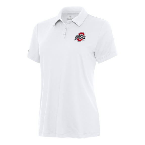 Women's Antigua White Ohio State Buckeyes Reprocess Polo