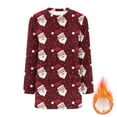 thumbnail image 5 of lcziwo Wine Womens Ugly Christmas Sweatshirts Warm Flannel Tunic Tops Cute Xmas Graphic Crewneck Pullover Sweaters with Pockets L, 5 of 6