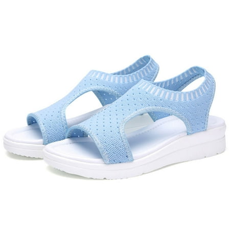 

Tangnade Winter Clearance Ladies Breathable Comfort Hollow Out Casual Wedges Cloth Shoes Sandals for Women