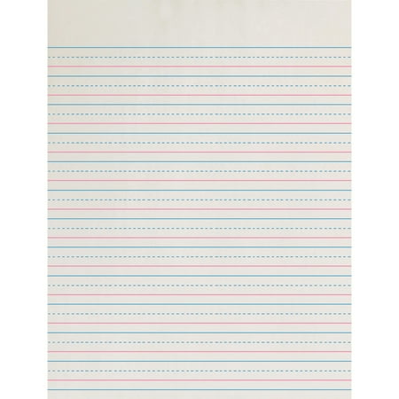 Zaner-Bloser Newsprint Handwriting Paper, Dotted Midline, Grade 2, 1/2" x 1/4" x 1/4" Ruled Short, 8" x 10-1/2", 500 Sheets