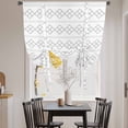 thumbnail image 3 of Grey Boho Balloon Curtains for Windows, Bedroom Curtains 54 Inch Length, Vintage Ethnic Tribe Abstract Art Tie Up Curtains Panels Thermal Insulated Bathroom Curtains Window 42"x54", 3 of 8