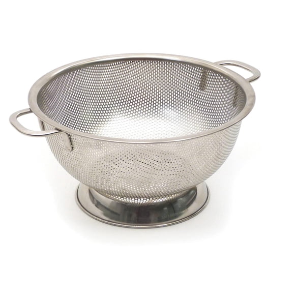 Colador Strainer RSVP International Endurance Acero Inoxidable Perforado 3 Cuartos