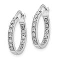thumbnail image 2 of 14k White Gold Diamond In/Out Hoop Earrings 14k White Gold Earrings, 2 of 3
