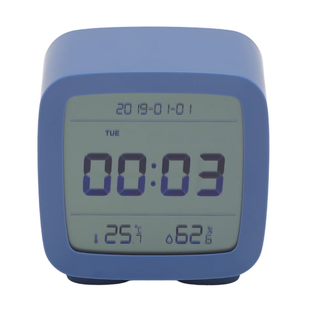 Reloj Pequeño Con Pilas, Pantalla De Temperatura Y Humedad, Reloj Digital Inteligente, Base De Goma Suave Para Dormitorio