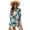 Blue Palm Tree, variant on Blue Palm Tree Print Women 2 Piece Outfits Half Sleeve Blouse and Shorts Sweatsuit Sets Resort Wear for Beach Vacation Party, M