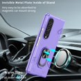 thumbnail image 3 of For Samsung Galaxy Z Fold4 5G Case Rotate Ring Kickstand Hard PC Protective Phone Cover, 3 of 5