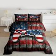 thumbnail image 3 of Feelyou Gamepad Lover Boys Bedding Comforter Set, Rustic Wooden Cabin Twin Comforter Sets, Retro American Flag Reversible Bedding Set, Ultra Soft Bedroom Decor, 2pcs, 3 of 9