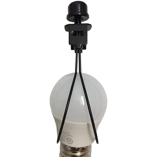 Clip On Lampshade Adapter CPDD 1pcs Round Light Bulb Holder with Lamp Shade for Attaching DIY Lamp Projects Electrophoretic black 1 Piece